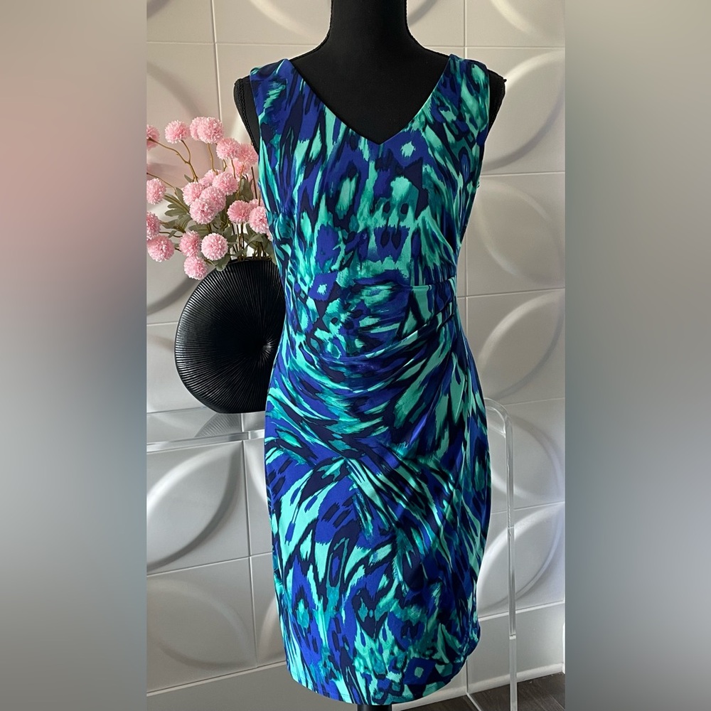 Anne Klein Women's Abstract Wrap Dress Size 2